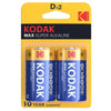 kodak batteria alcaline max d lr20 2 unita