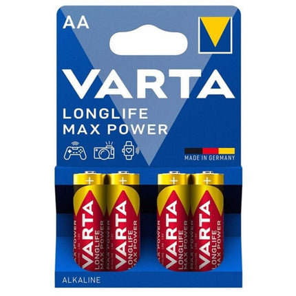 varta batteria alcaline max power aa lr6 4 unita