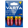 varta batteria alcaline max power aa lr6 4 unita