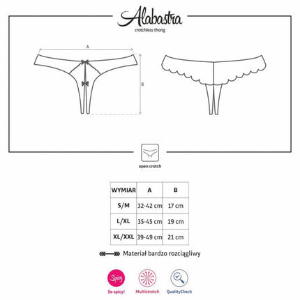 OBSESSIVE - MUTANDINE ALABASTRA SEXY CROTCHLESS BIANCO L/XL - Only Vibes