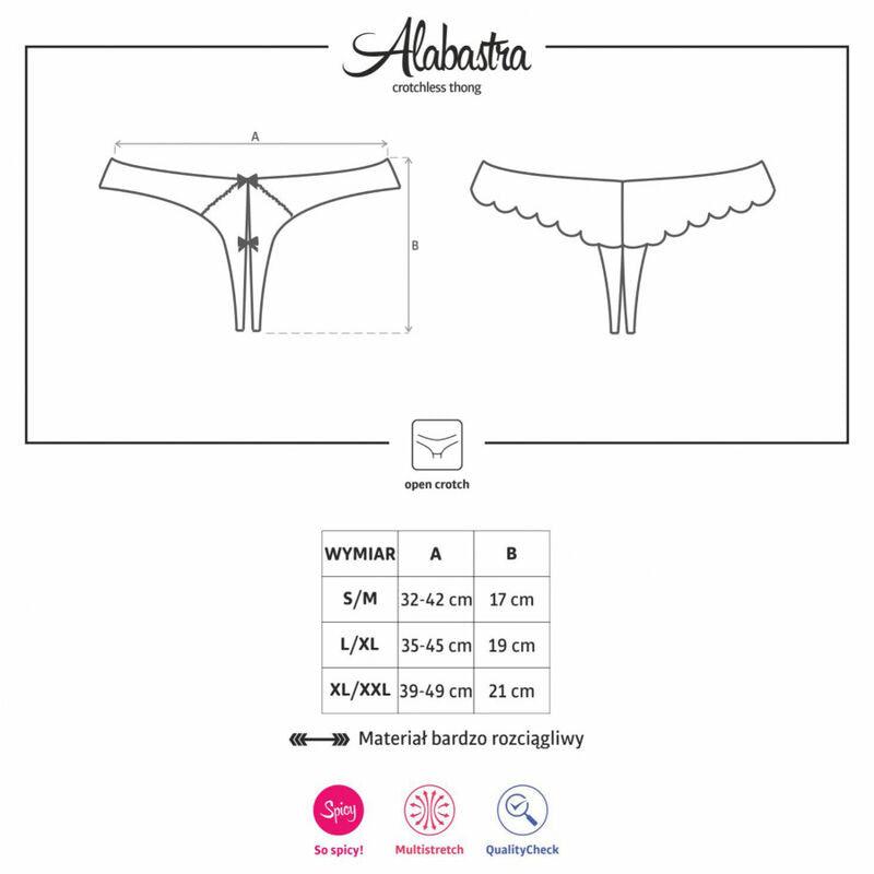 OBSESSIVE - MUTANDINE ALABASTRA SEXY CROTCHLESS BIANCO L/XL - Only Vibes