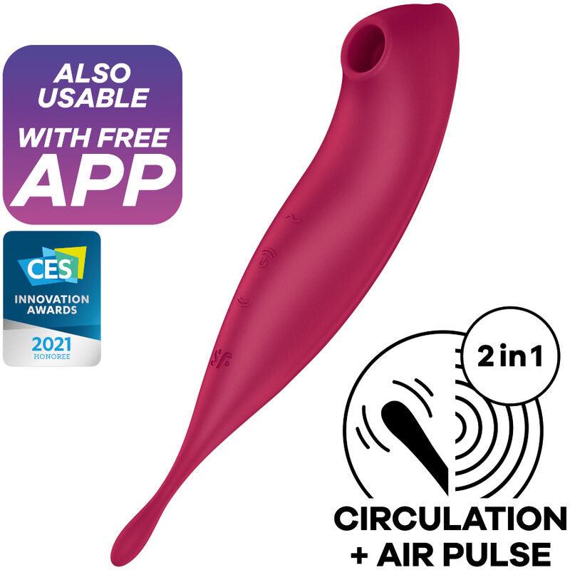 satisfyer stimolatore e vibratore twirling pro rosso