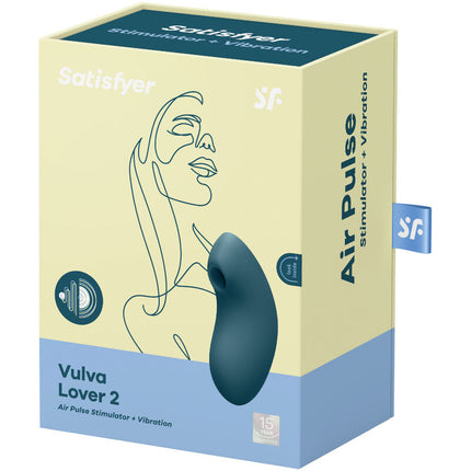 SATISFYER - STIMOLATORE E VIBRATORE A IMPULSI D'ARIA VULVA LOVER 2 BLU