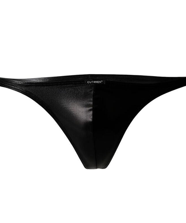 cut4men slip brasiliano in pelle nera s