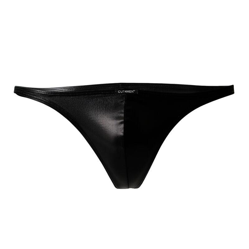 cut4men slip brasiliano in pelle nera s