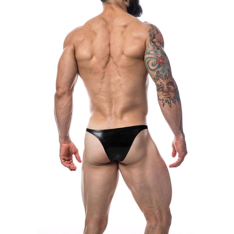 cut4men slip brasiliano in pelle nera s