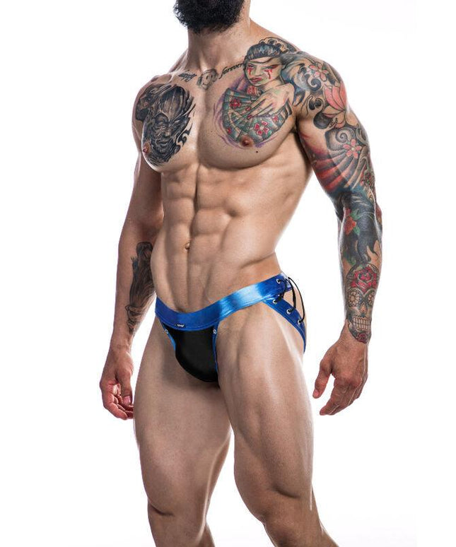 cut4men jockstrap desire in pelle blu l