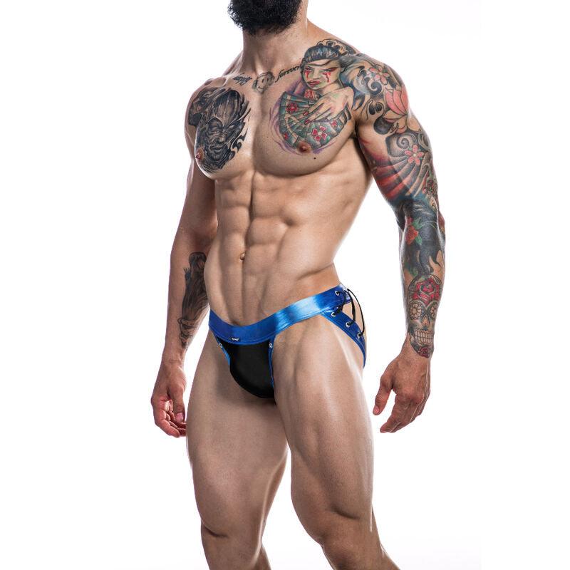 cut4men jockstrap desire in pelle blu l