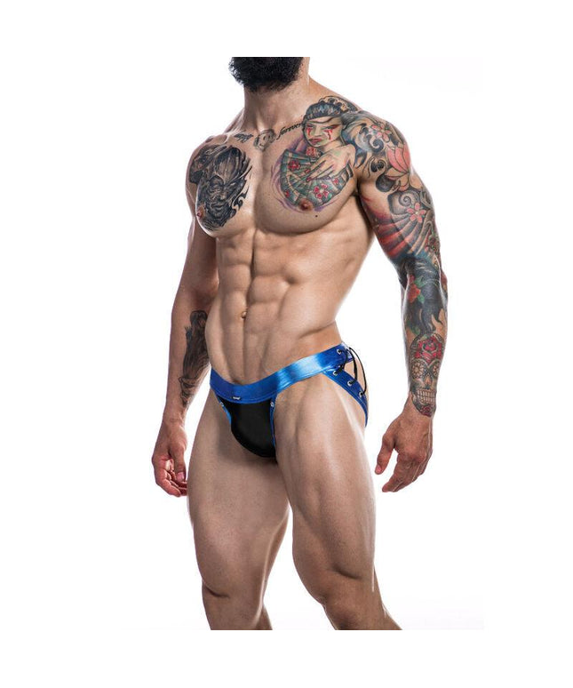 cut4men jockstrap desire in pelle blu l