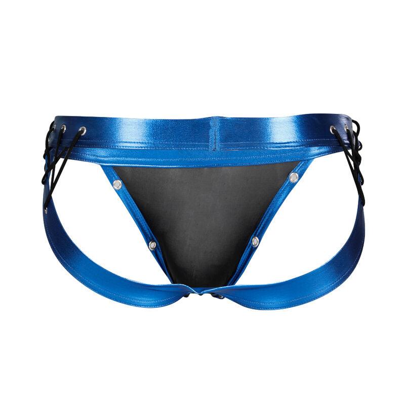 cut4men jockstrap desire in pelle blu l