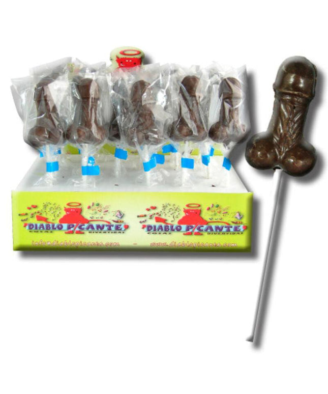 diablo picante lecca al pene al cioccolato fondente