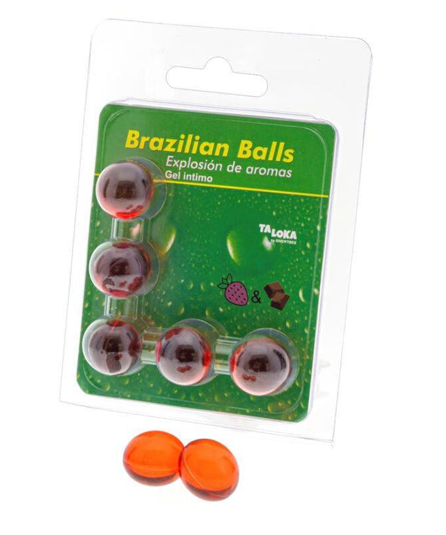taloka 5 sfere brasiliane gel intimo fragola e cioccolato