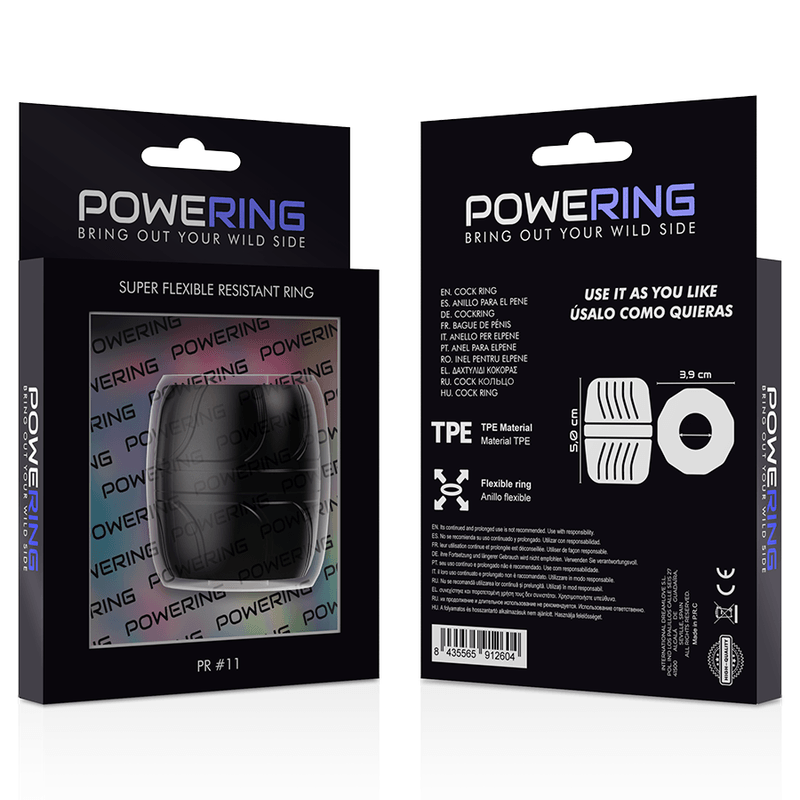 powering anello per pene super flessibile e resistente 5 cm pr11 nero