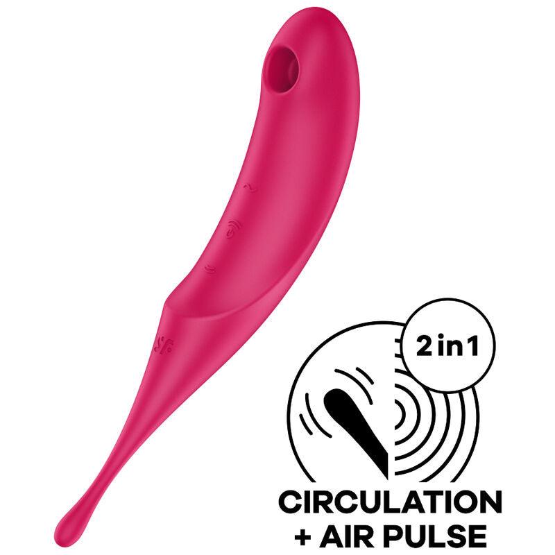 satisfyer stimolatore e vibratore twirling pro air pulse rosso