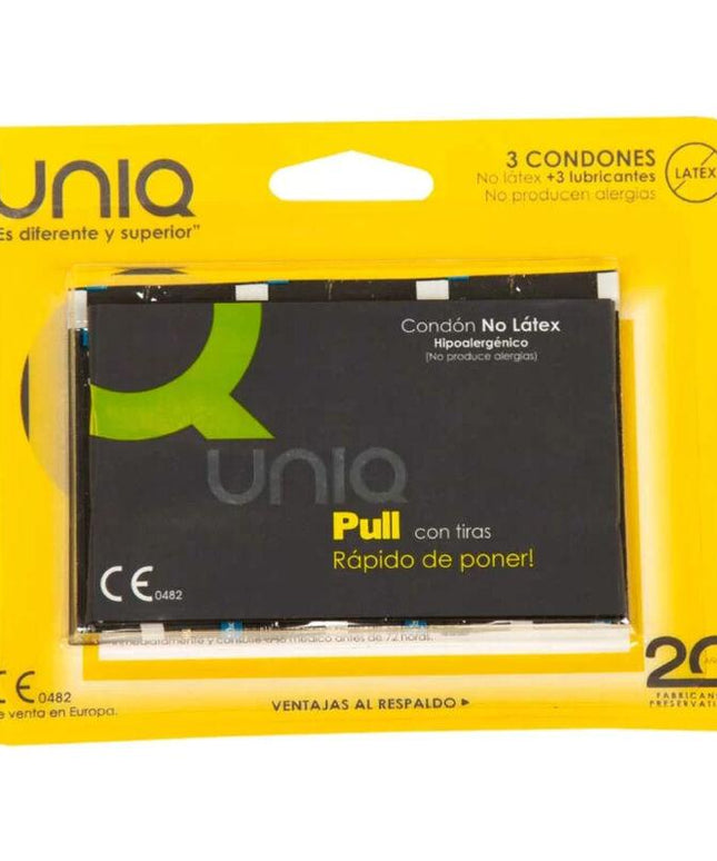 UNIQ - PRESERVATIVO SENZA LATTICE PULL CON STRISCE 3 UNITÀ - Only Vibes