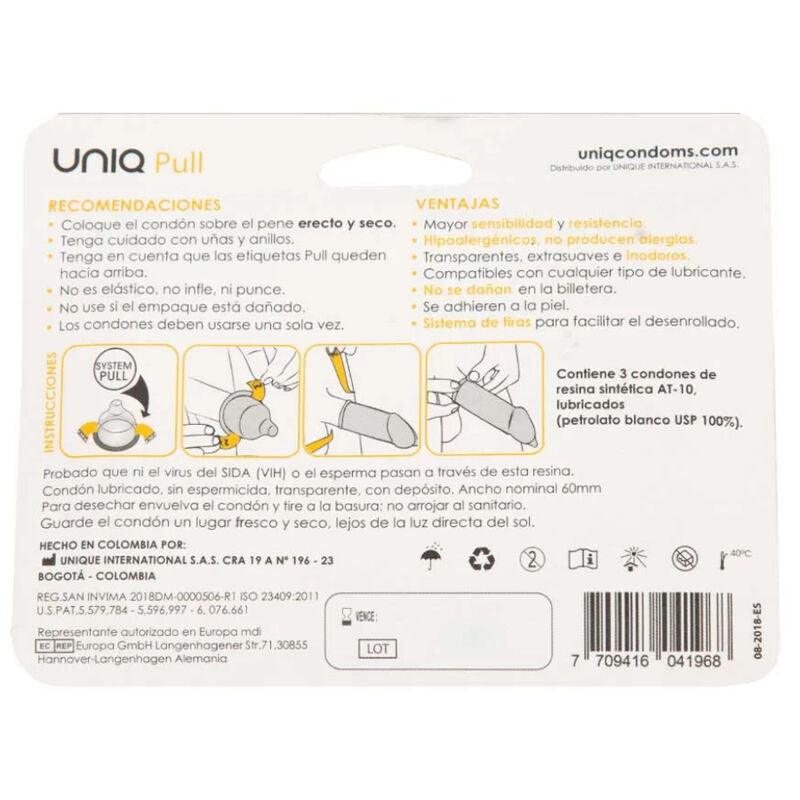 UNIQ - PRESERVATIVO SENZA LATTICE PULL CON STRISCE 3 UNITÀ - Only Vibes