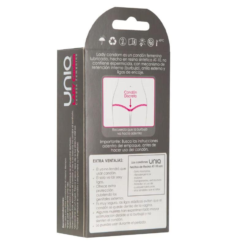 UNIQ - LADY CONDOM PRESERVATIVO FEMMINILE SENZA LATTICE CON CINGHIA DI LEGGENDA 3 UNITÀ - Only Vibes