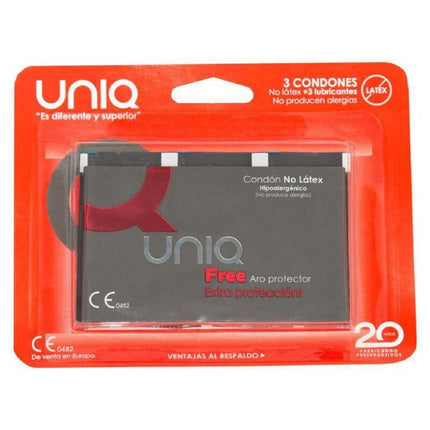 UNIQ - PRESERVATIVO SENZA LATTICE FREE CON ANELLO DI PROTEZIONE 3 UNITÀ - Only Vibes
