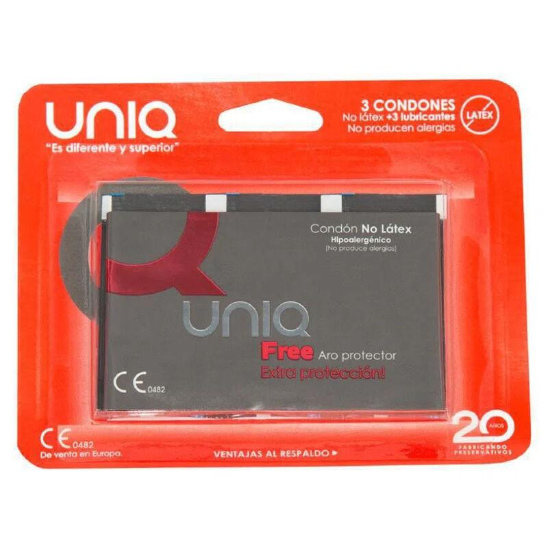 UNIQ - PRESERVATIVO SENZA LATTICE FREE CON ANELLO DI PROTEZIONE 3 UNITÀ - Only Vibes