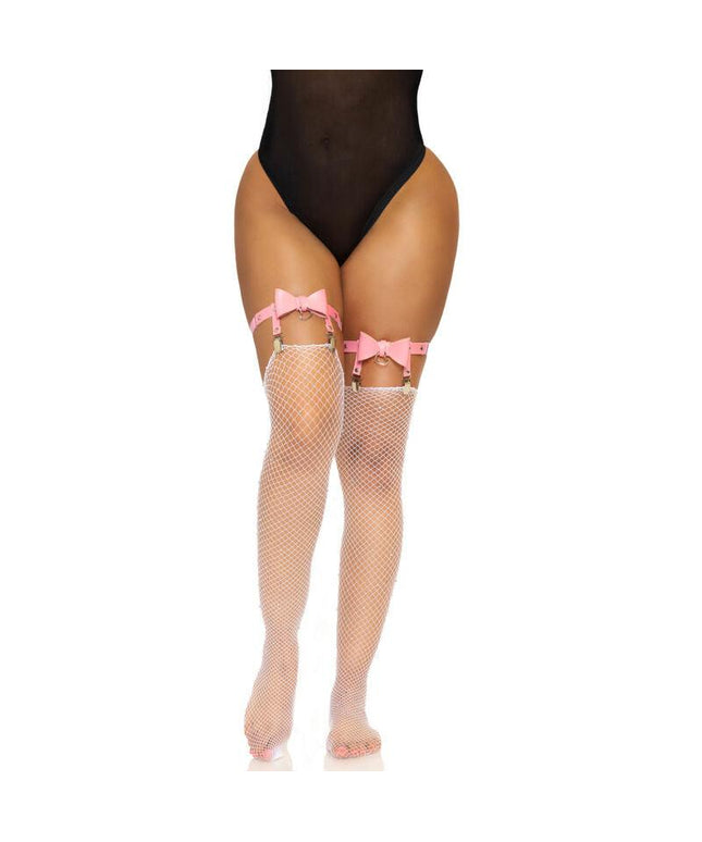 leg avenue liguero alto de cuero vegano talla unica negro