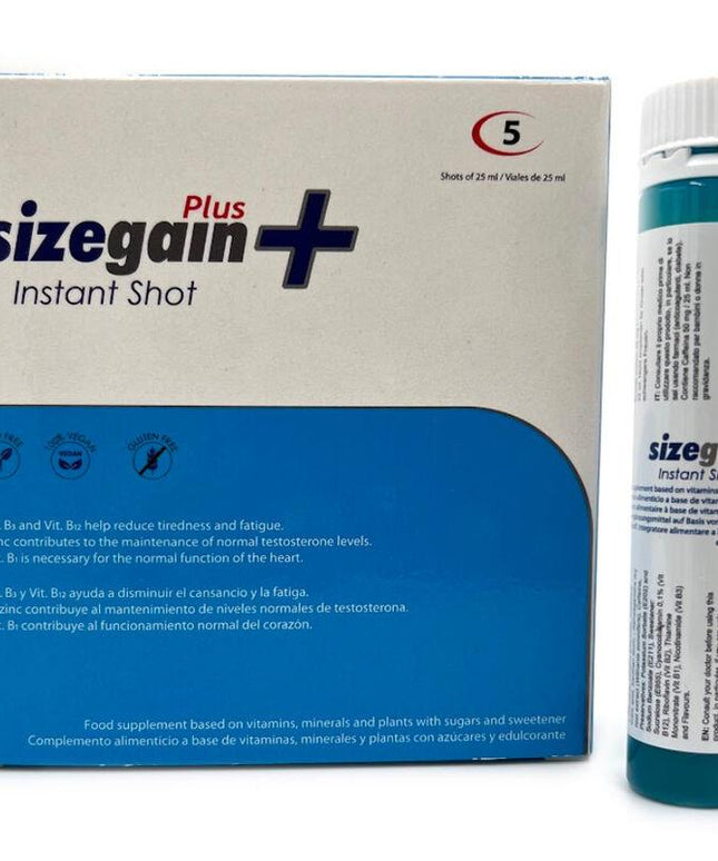 500 cosmetics sizegain plus instant shot male energizer 5 units
