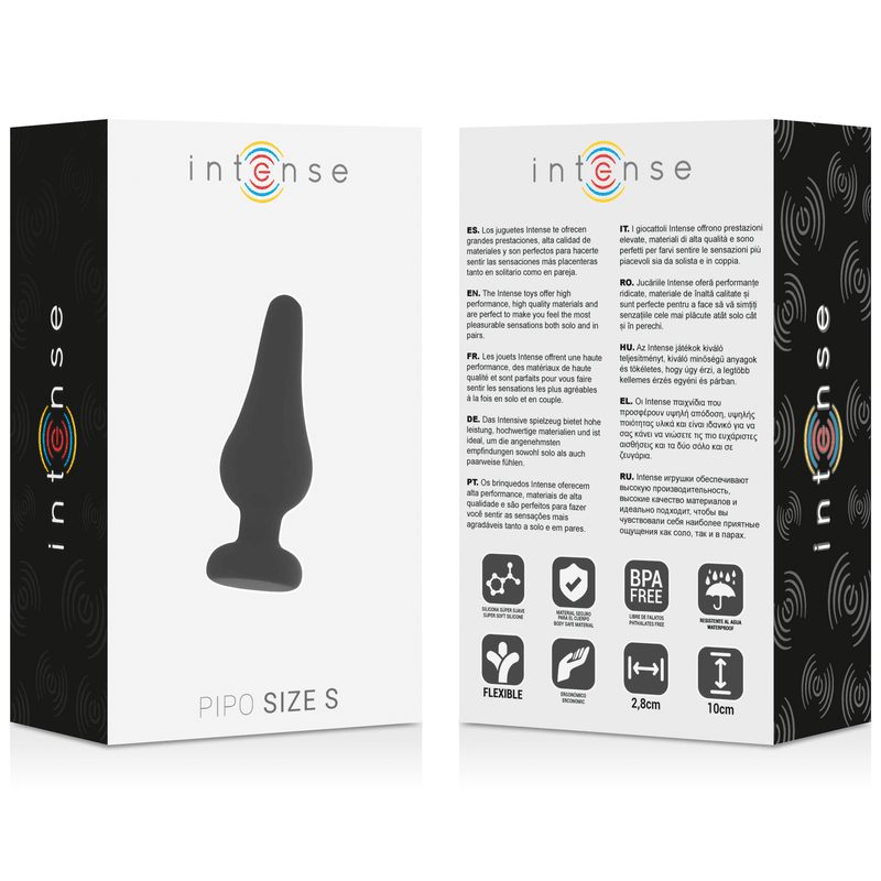 INTENSE - PLUG ANALE PIPO S SILICONE NERO 9,8 CM - Only Vibes