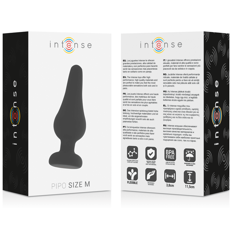 INTENSE - PLUG ANALE PIPO M SILICONE NERO 11 CM - Only Vibes