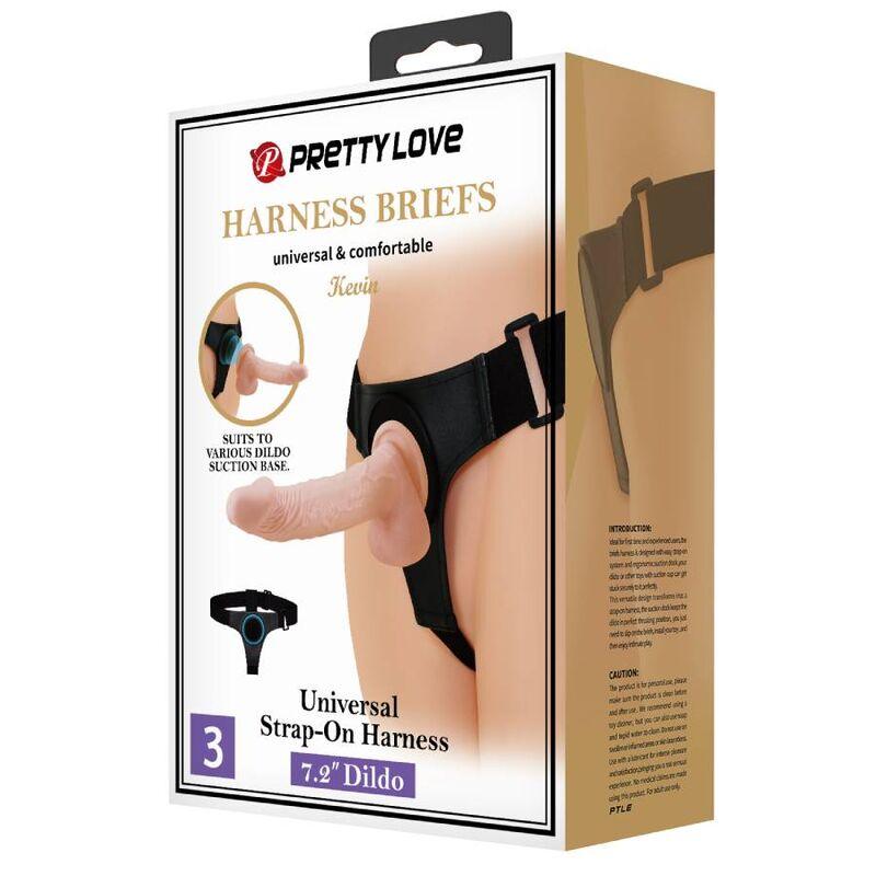 pretty love imbragatura slip universale con dildo kevin 19 cm naturale