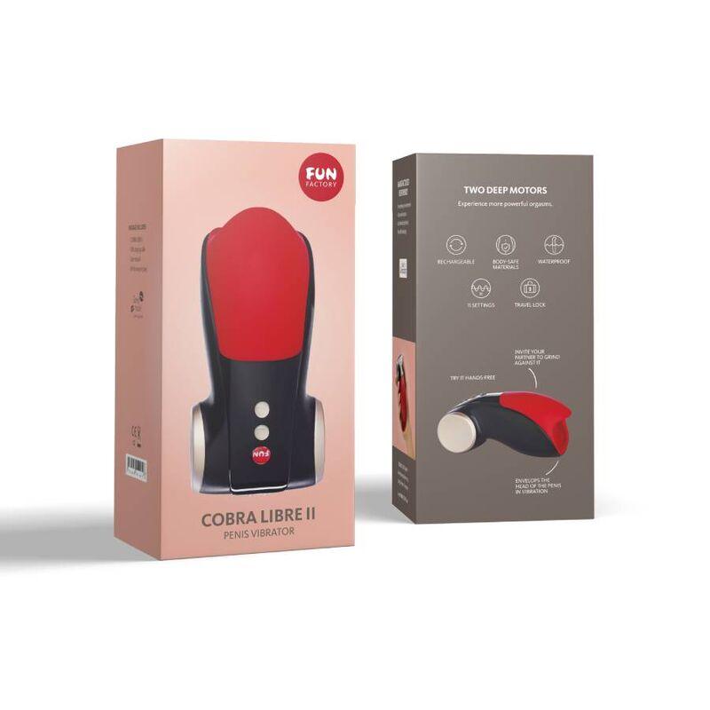 fun factory testina dello stimolatore del pene cobra libre ii nero rosso