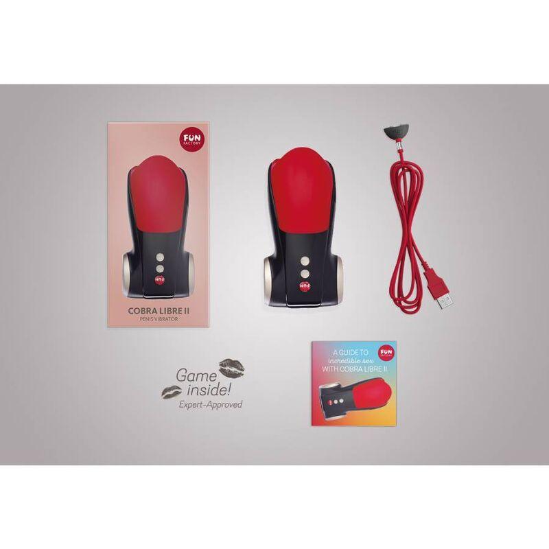 fun factory testina dello stimolatore del pene cobra libre ii nero rosso