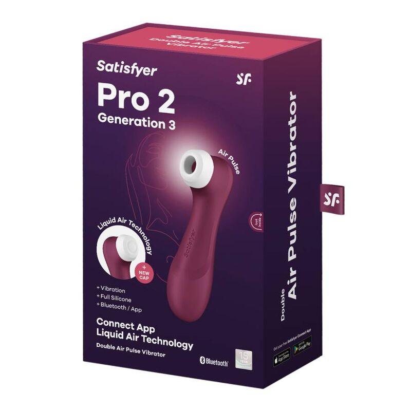 satisfyer pro 2 generacion 3 wine rosso bluetooth e app