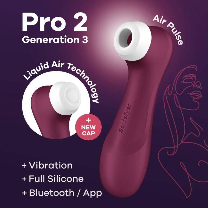 satisfyer pro 2 generacion 3 wine rosso bluetooth e app