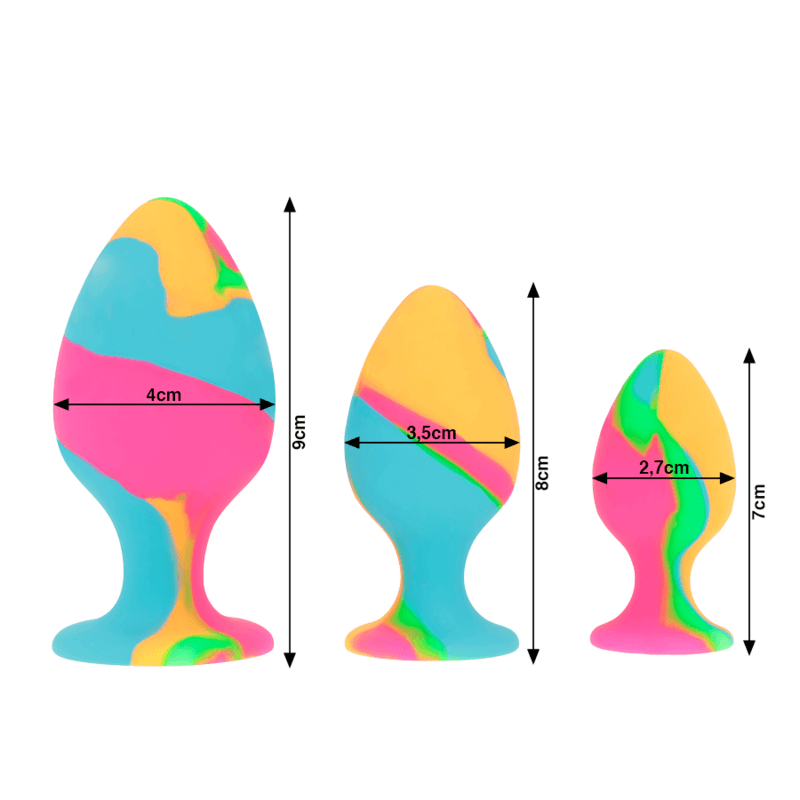 intense set di tappi in silicone multicolore