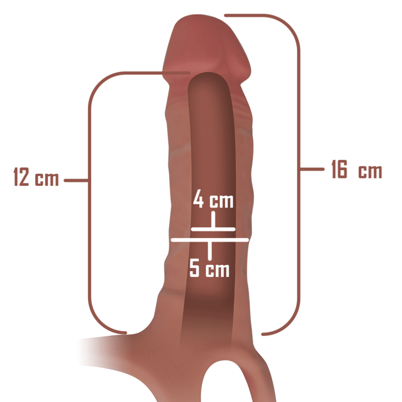 intense imbracatura cava con dildo in silicone 16 x 3 5 cm