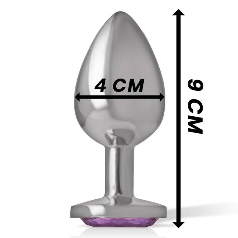 intense plug anale in metallo alluminio con cristallo viola misura l