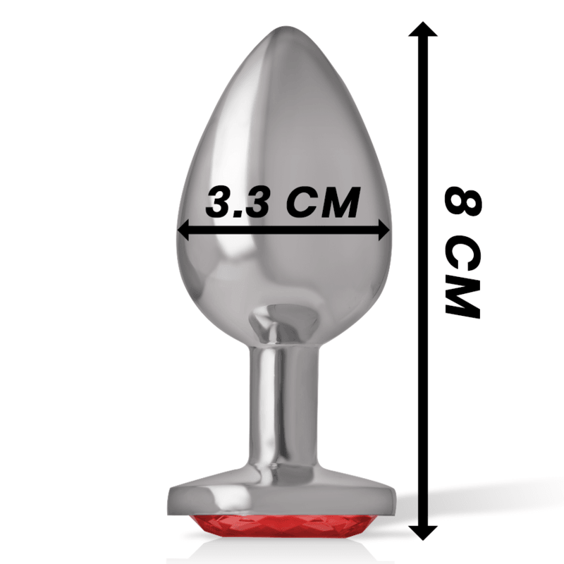 intense plug anale in metallo con cristallo rosso misura m