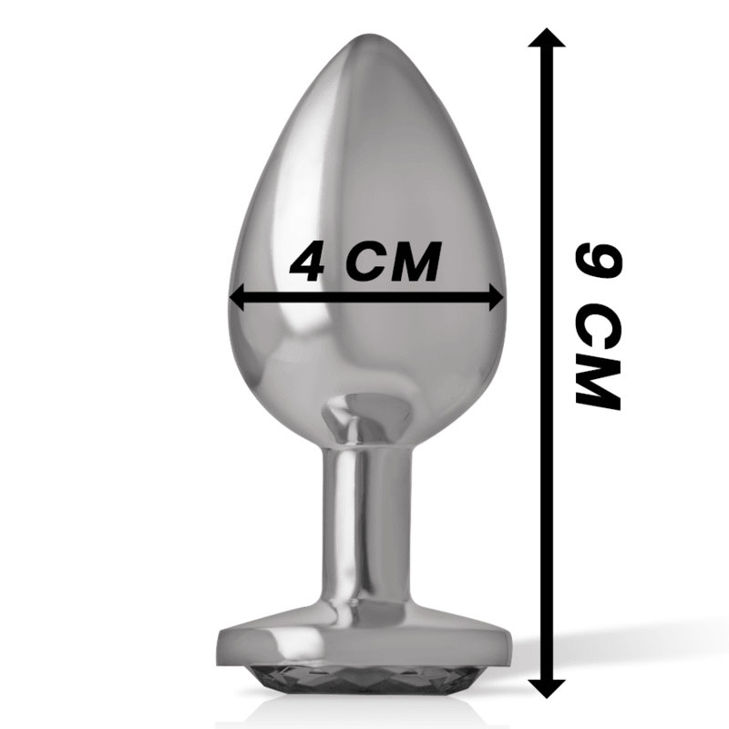 intense plug anale in metallo alluminio con vetro nero taglia l