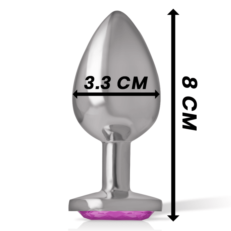 intense plug anale in metallo alluminio con cristallo rosa taglia m