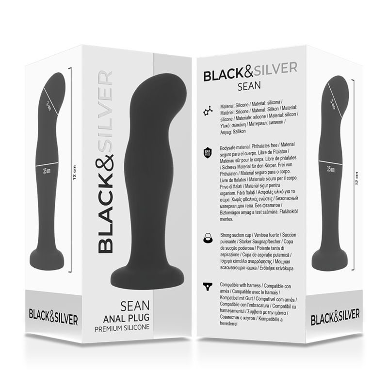 BLACK&SILVER - SEAN PLUG ANALE PREMIUM IN SILICONE NERO