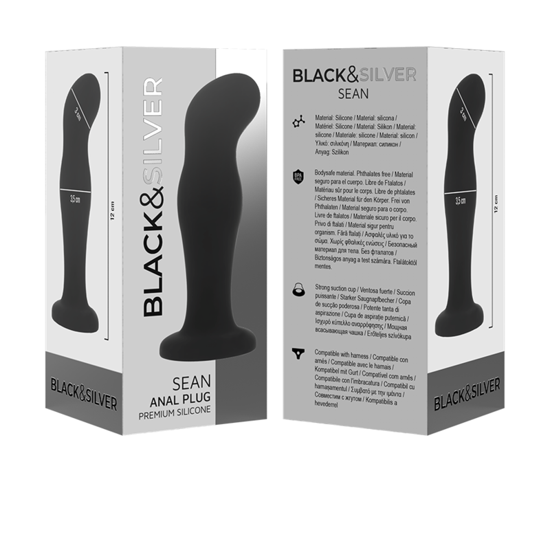 BLACK&SILVER - SEAN PLUG ANALE PREMIUM IN SILICONE NERO