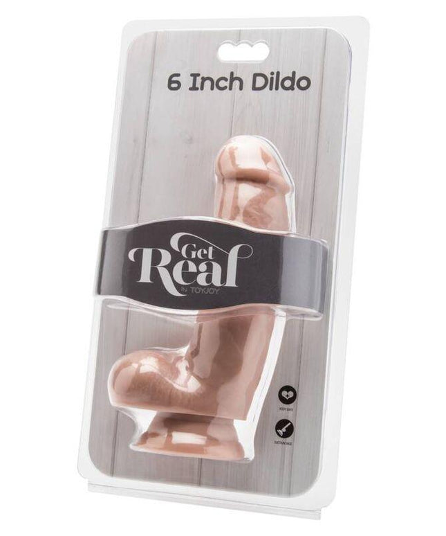 get real dildo 12 cm con palle di pelle