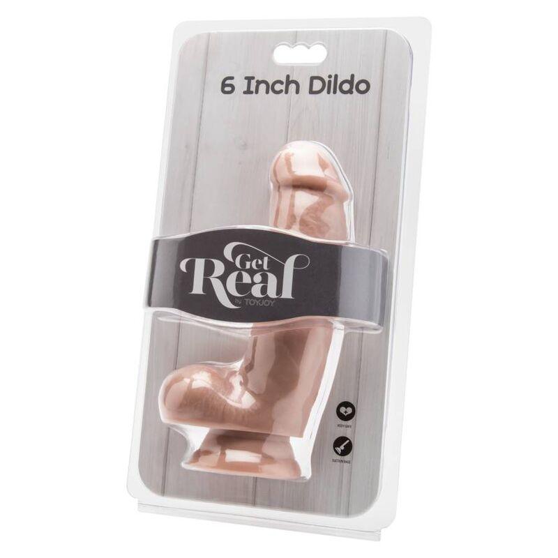 get real dildo 12 cm con palle di pelle