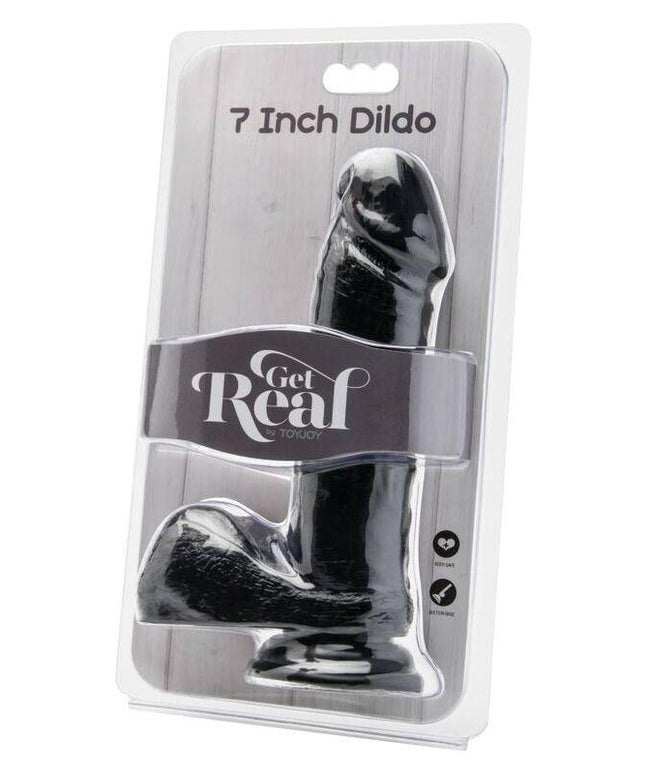 get real dildo 18 cm con sfere nero