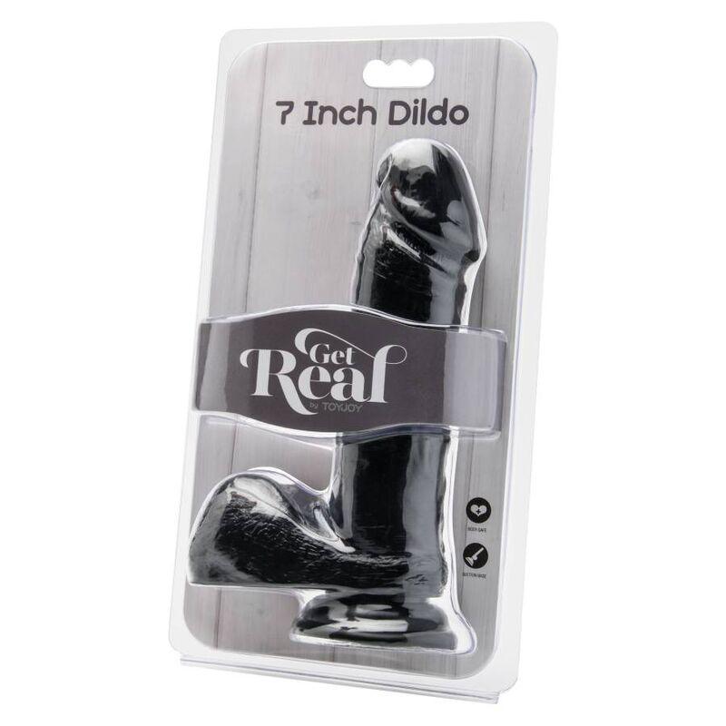 get real dildo 18 cm con sfere nero