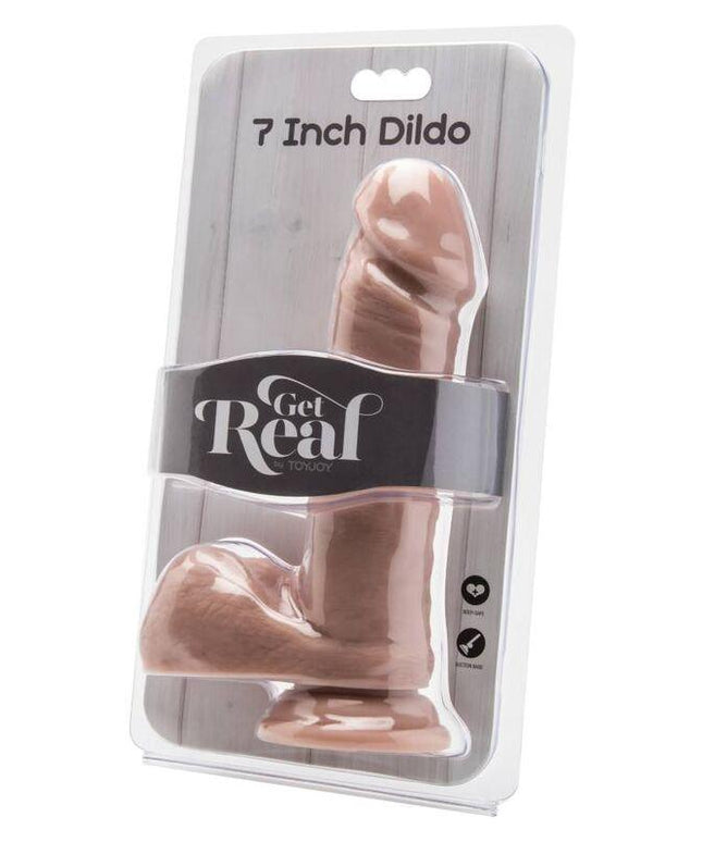get real dildo 18 cm con palle di pelle