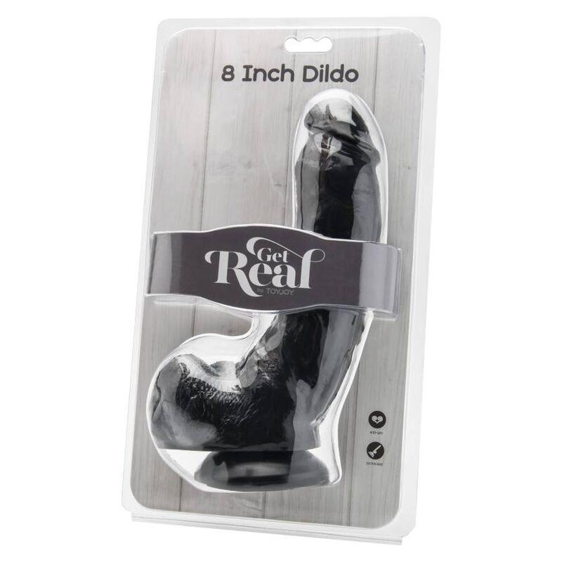 get real dildo 20 5 cm con sfere nero