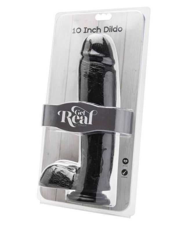 get real dildo 25 5 cm con sfere nero