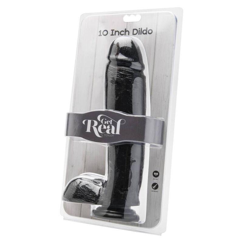 get real dildo 25 5 cm con sfere nero