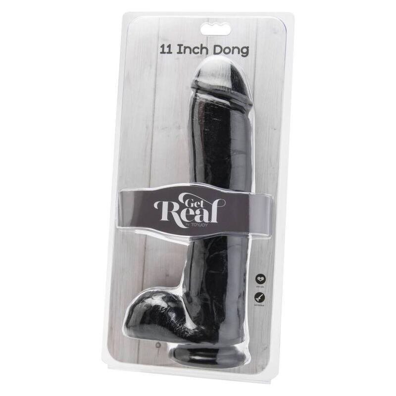 get real dildo 28 cm con sfere nero