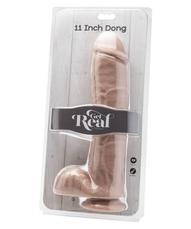get real dildo 28 cm con palle di pelle